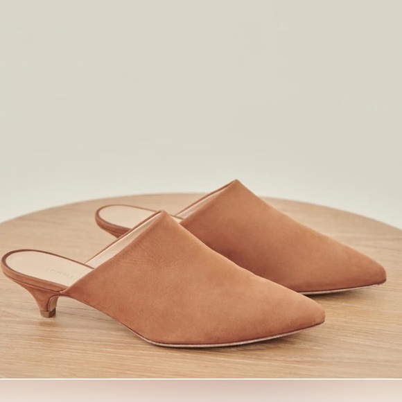 Jenni Kayne Walnut Brown Oiled Leather Kitten Heel Mule Size 36 - Picture 1 of 16